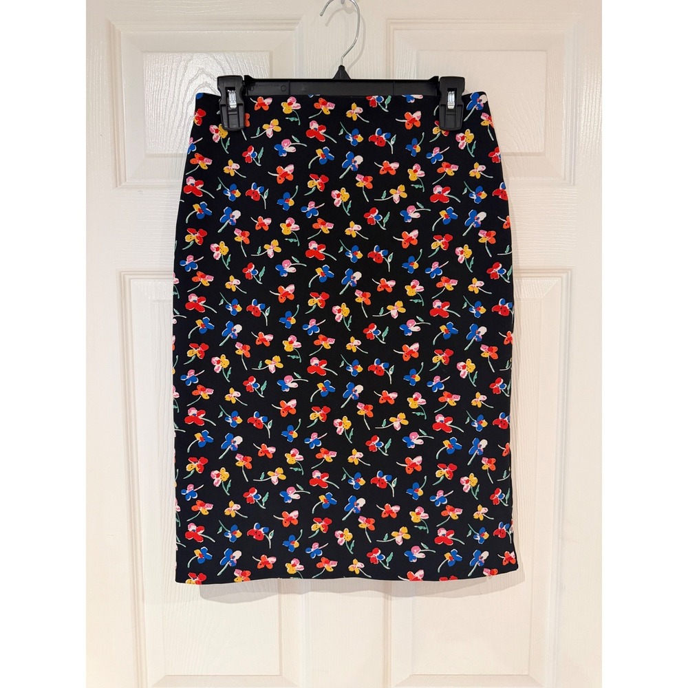 Philosophy Floral Pencil Skirt Anthropologie Black Size 2 Vibrant Spring Summer